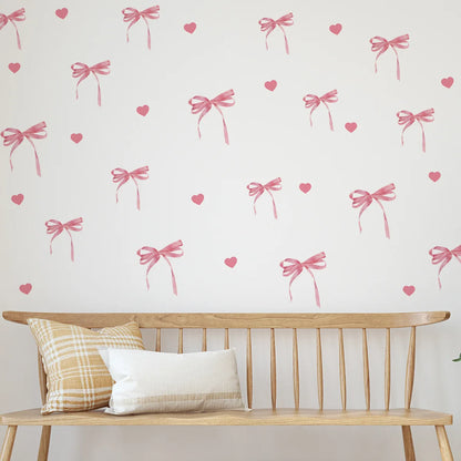 Cute Pink Bow Wall Stickers