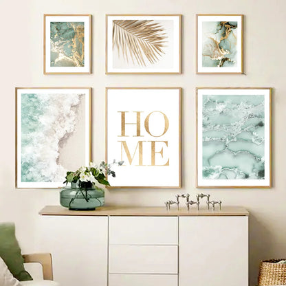 Gold Palm Abstract Wall Art Canvas