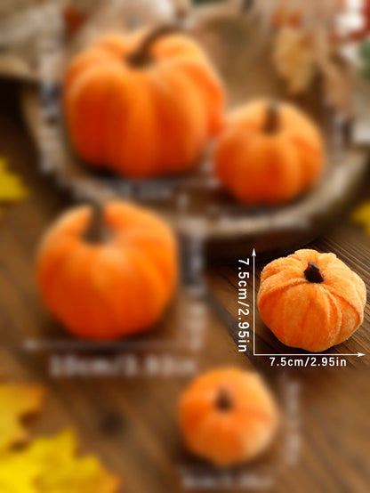 Velvet Red Pumpkin Decor – Fall & Halloween