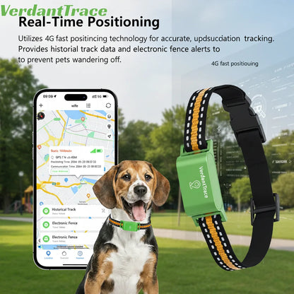 VerdantTrace 4G GPS Pet Tracker Collar