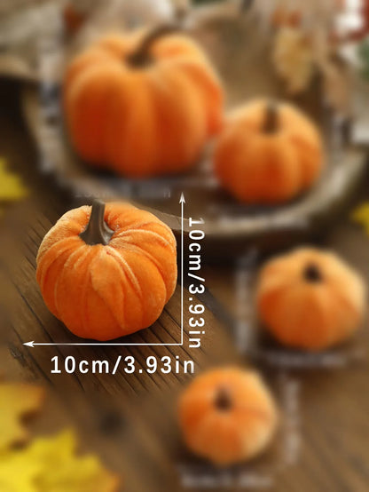 Velvet Red Pumpkin Decor – Fall & Halloween
