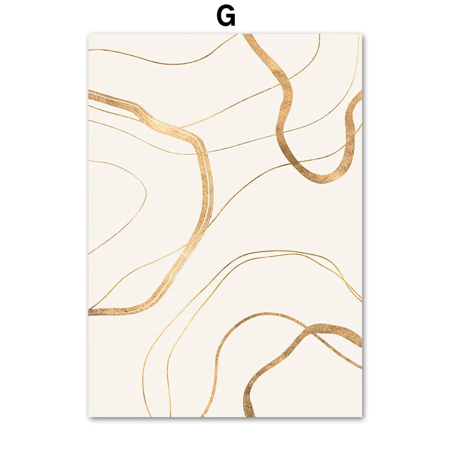 Gold Palm Abstract Wall Art Canvas