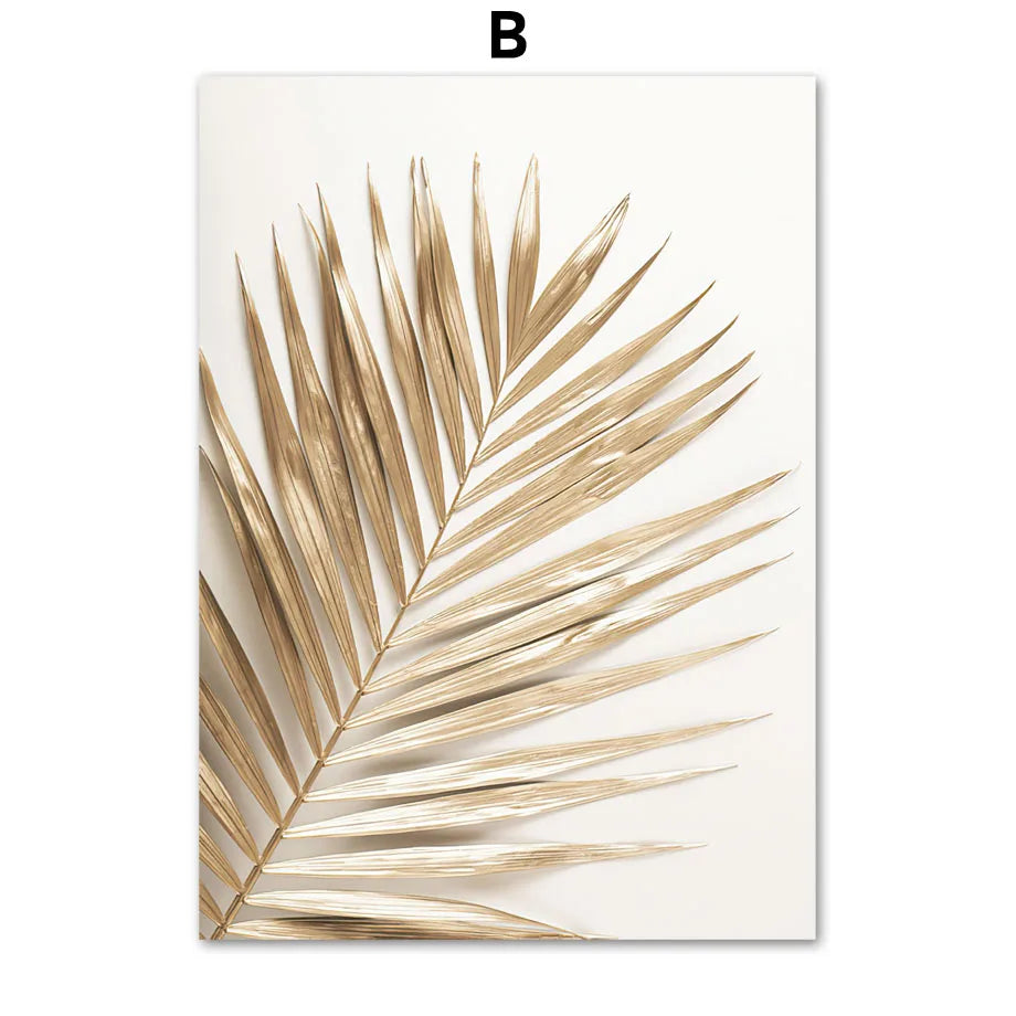 Gold Palm Abstract Wall Art Canvas