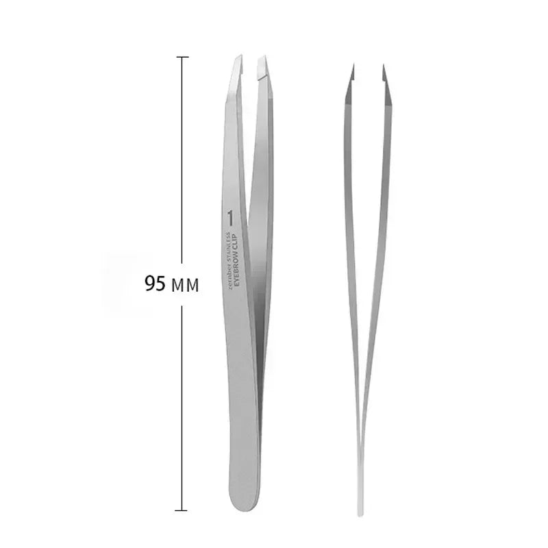 Stainless Oblique Eyebrow Tweezers