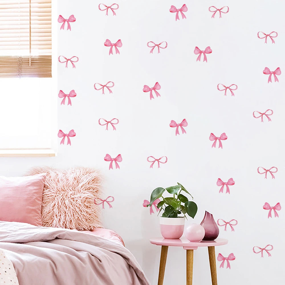 Cute Pink Bow Wall Stickers