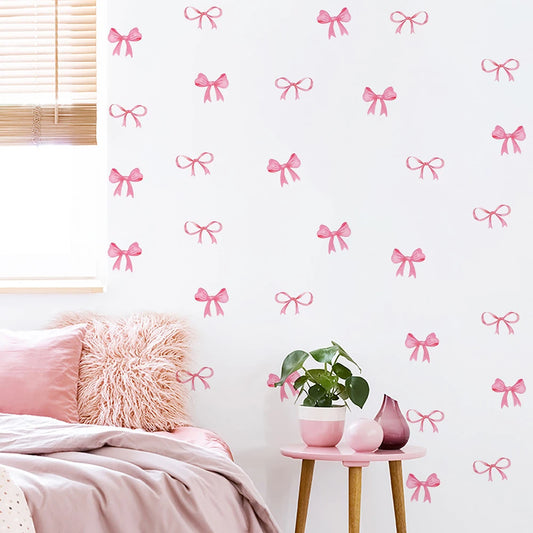 Cute Pink Bow Wall Stickers