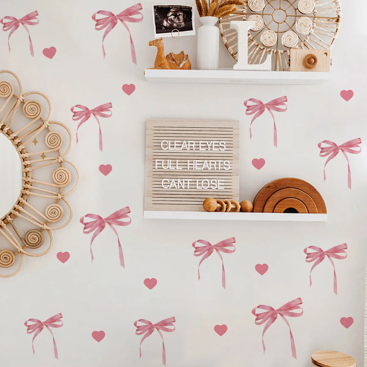 Cute Pink Bow Wall Stickers