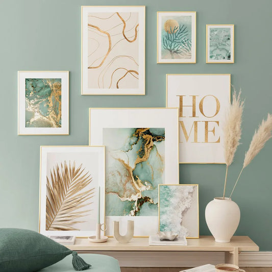 Gold Palm Abstract Wall Art Canvas