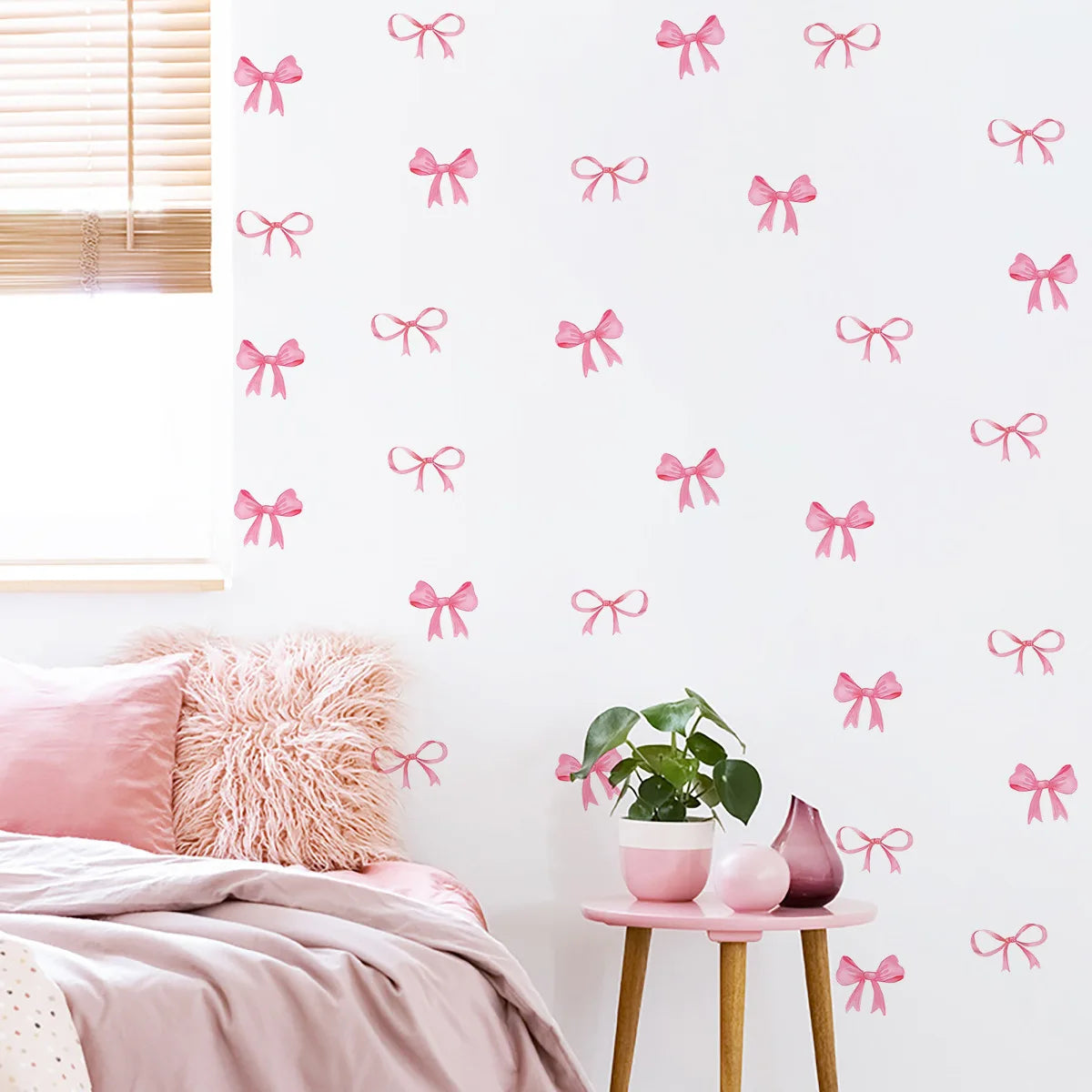 Cute Pink Bow Wall Stickers