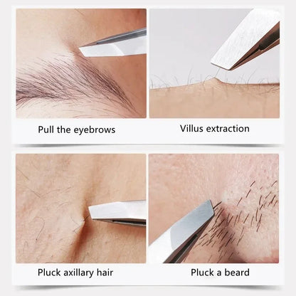 Stainless Oblique Eyebrow Tweezers