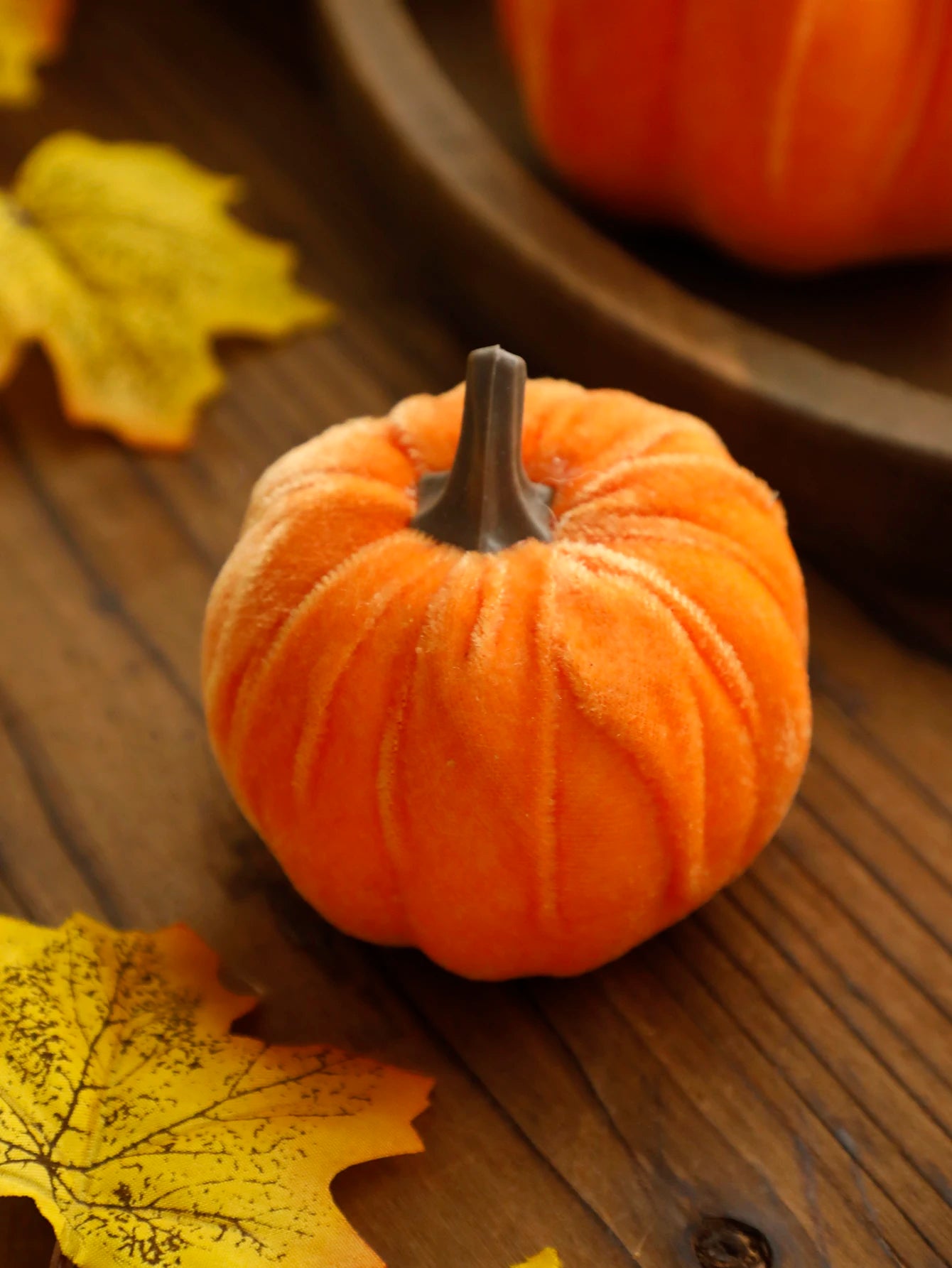Velvet Red Pumpkin Decor – Fall & Halloween